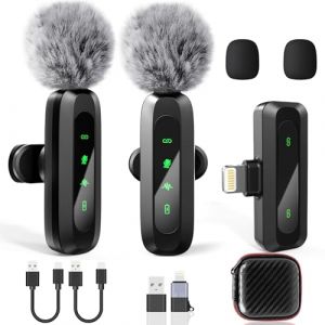 TZEKING Micro Cravate sans Fils pour iPhone/Android,Micro Cravate sans Fil avec LED-Affichage,Micro Cravate sans Fil pour Enregistrement vidéo,Clip Plug-Play sur Micro pour Live/Youtube/Vlog/TikTok (ZeeWee, neuf)