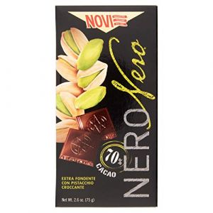 Novi | Novi Nero Noir Avec Pistachio Crunch 70% Coco | Novi Chocolat | Chocolat Italien | 75 Gramme Total (Spesa Moderna, neuf)