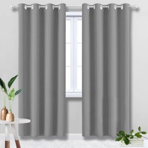 Rideau Chambre Enfant Gris Anti Froid Et Chaleur 1 Pi&egrave;ce Anti UV 100% Polyeste Rideau Isolant Thermique pour Salon Chambre Maison Int&eacute;rieurs 90x230cm (fufuhome, neuf)