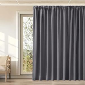 KGORGE Rideau Occultant Thermiques - Panneaux de Rideaux Intérieurs Isolant UV, Lot de 1 Rideaux Opaque Decoration pour Maison Chambre, Galon Fronceur, Largeur 300 x Hauter 240cm, Gris (KGORGEHOME, neuf)