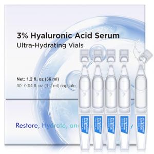 S&eacute;rum &agrave; l'acide hyaluronique &agrave; 3 % - Viaux ultra hydratants - Hyaluron Ultra pour le visage - S&eacute;rum &agrave; l'acide hyaluronique restaurateur - Hydrate et brille - Extrait d'acide hyaluronique pur avec (JHSZNDZSWYXGS-UK, neuf)