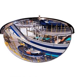 Bricoloco Miroir de sécurité 60 cm plafond demi-lune 180 degrés Grand miroir semi-circulaire de surveillance pour bureaux et magasins (BricoLoco, neuf)