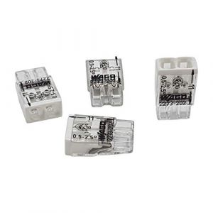20 pièces Wago 2273-202 Boîte de jonction COMPACT Ø 0,5-2,5 mm², 2 pôles, transparent/blanc (GELiTec, neuf)
