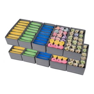 Withosent Lot de 10 HEMNES Organisateur Tiroir, Boite Rangement Vetement Pliable, Separateur Tiroirs en Tissu, Rangement sous Vetement, Panier Rangement Armoire pour Chaussettes, Cravates, Ceintures (ASTRATECH  LINA S.R.L., neuf)