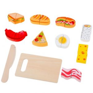 THQAE dinette en bois Aliments dinette Enfant en Bois, Jouet Cuisine Enfant, Accessoires Cuisine Enfant Bois avec Couper, Jouet Cuisine &eacute;ducatif pour gar&ccedil;ons et Filles d&egrave;s 2-3 Ans (ProTechika O&Uuml;, neuf)