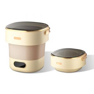 Creperture Machine à laver pliable avec essoreuse, 15 l, machine à laver entièrement automatique avec 3 modes de nettoyage, chariot de tourisme, camping, machine à laver mobile pour chaussettes, (Keand, neuf)