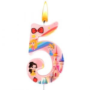 Bougie Num&eacute;ro 5 Princesse, Bougies &agrave; G&acirc;teau, Bougies Anniversaire Princesse, D&eacute;coration de G&acirc;teau, Rose, Fille, avec Motif, D&eacute;corations de F&ecirc;te, Anniversaires D'enfants, Baby Showers, Mariages (baiguangzi, neuf)