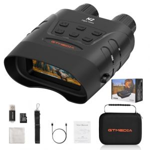 Jumelles de Vision Nocturne N2, LED Infrarouge 850 nm,R&eacute;glage de la Luminosit&eacute; &agrave; 7 Niveaux, Capables d'Enregistrer des Vid&eacute;os HD 1080p, Zoom Num&eacute;rique 5X, Carte TF 32G pour Chasse (FYY-Tech, neuf)
