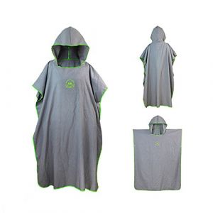 ele ELEOPTION Poncho Plage &agrave; Capuche, Peignoir de Bain, Serviette Natation, Poncho De Surf, Peignoir de Piscine Homme Femme L&eacute;ger et &agrave; S&eacute;chage Rapide pour la Plage, Le Camping, Les Voyages (Gris) (MingpinhuiFR, neuf)