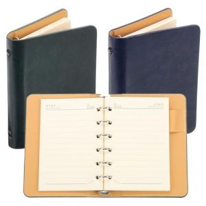 PATIKIL Couverture De Classeur &Agrave; 6 Anneaux, Pack De 2 Carnets En Cuir A7 Mini Classeur Rechargeable Avec 50 Feuilles De Papier Lign&eacute;, Planificateur Personnel, Vert/Bleu (PATIKIL UK, neuf)