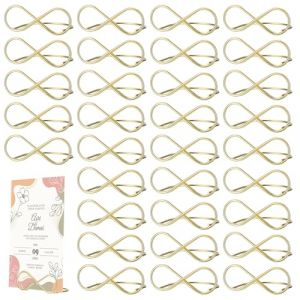 32 Pcs Porte Nom Table Dor&eacute; Mini, Porte-Cartes de Table en Forme de 8, Porte Cartes de Table, Porte-Photos Clips de Support en M&eacute;tal, Porte Numero de Table Mariage No&euml;l F&ecirc;te Dor&eacute;, Porte-M&eacute;mos (jiuxlaan, neuf)