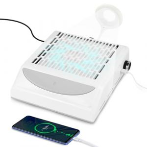 Aspirateur Ongles Professionnelle 100W,Usb Interface,Avec Led Lampe,Aspiration Réglable,Filtre Réutilisable,Aspirateur Ongles Manucure Pour Polissa,Manucure,Gravure (STRONG ASPIRATION LIMITED, neuf)