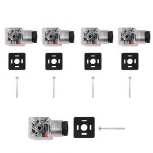 Laroal Connecteur d'&eacute;lectrovanne 12 V 5 pi&egrave;ces avec vis Accessoire de sertissage robuste pour bobine d'&eacute;lectrovanne Id&eacute;al pour les applications de pression d'eau dans l'industrie (Laroal, neuf)