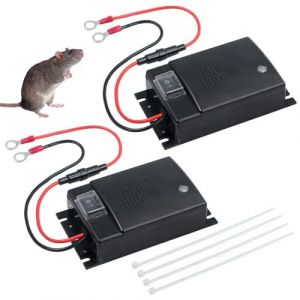 KUWUNG Anti Martre Voiture, 2 Pi&egrave;ces Ultrason Fouine Voiture avec 12V Connexion Batterie,Anti Fouine Pour Voiture,Anti Rongeur Voiture,R&eacute;pulsif Rongeur Voiture,Repulsif Fouine pour Voiture (KUWUNG, neuf)