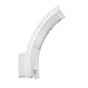 HUBER Applique murale LED avec d&eacute;tecteur de mouvement 140&deg; 10 W 1600 lm I Applique ext&eacute;rieure LED prot&eacute;g&eacute;e IP54 avec d&eacute;tecteur de mouvement I Applique int&eacute;rieure, en forme d&rsquo;arc, blanche (Service@huber-electro, neuf)