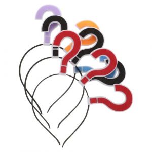 Healifty Lot de 3 Serrage-t&ecirc;tes Fantaisie Points D&rsquo;interrogation &rsquo;exclamation, Bandeaux de F&ecirc;te Color&eacute;s en Plastique, Accessoires pour Cheveux de Festival et D&eacute;guisement, Confortables (Madonna Tied, neuf)