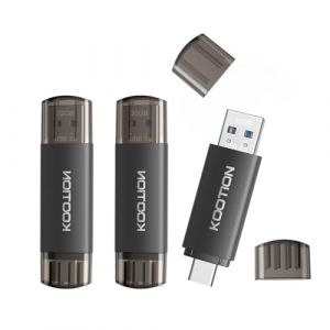 KOOTION Cle USB Lot de 3 Cl&eacute; USB 64 Go USB 3.0 jusqu'&agrave; 100 Mo/s Clef USB OTG 2 en 1 avec Double Port Type-A & Type-C Flash Drive pour PC/Ordinateur Portable/MacBook/Smartphone (KOOTION MEMORY, neuf)