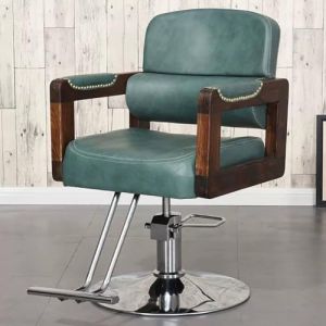PA-DABAOO Fauteuil De Salon Vintage Pour Coiffeur, Pivotant &Agrave; 360&deg;, Avec Pompe Hydraulique Robuste, Hauteur R&eacute;glable, Base Stable, Cadre Robuste Et Repose-Pieds,Vert (Panda-Dabaoo, neuf)