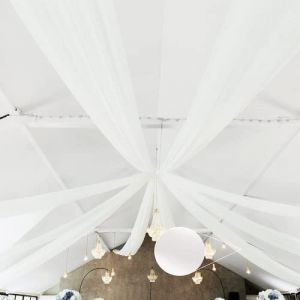 WEDLINE Tenture mariage intiss&eacute; 80CM X 100M - plafond de decoration - Rouleau de tissu blanc d&eacute;coupable pour baby shower, communion, bapteme, anniversaire (WEDLINE, neuf)
