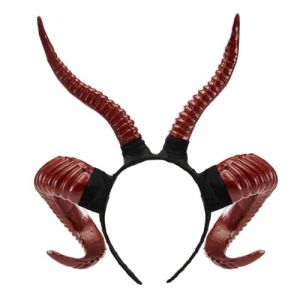 CHAKAE Serre-tête imitation corne d'antilopehorn pour adulte, costume de costumade en résine en corne de chèvre pour femme, accessoire de fête d'Halloween (Bogji, neuf)