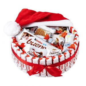 Onza Coffret Kinder Noel Chocolat à Offrir – Boîte Kinder Bueno avec Kinder Chocolat, Chocobons, Happy Hippo, Cards – Bouquet de Bonbons pour Cadeau de Noël Enfants avec Bonnet Noël (Onza, neuf)
