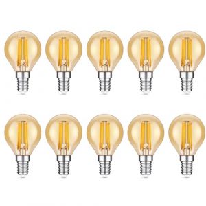 Jiotouhu Vintage Petite Ampoule LED E14 G45 Type Globe,4W &eacute;quivalent Ampoule Incandescente 40W, 400LM, Blanc Chaud 2700K, CRI>80, AC 220-240V, Non Dimmable,Lot de 10 (BTFEU, neuf)