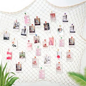 XREE 200 x 100cm Filet de Peche Décoratif, Filet de Peche Mer Filet de Pêche Décoratif DIY avec 40 Clips 20 Clous Sans Trace pour Anniversaire Fête Demande en Mariage (wangjianuk, neuf)