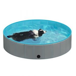 EUGAD Piscine pour Chiens et Chats, Baignoire Pliable et Portable, Bassin Chien en PVC, Drainage Latéral Rapide, 160x30cm (Eugad, neuf)