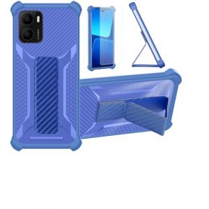 Aroepurt Coque pour Logicom Onix Coque Étui Case Cover Hybride [avec Protection d'écran en Verre trempé] [Support magnétique Pliable] [givré résistant aux Empreintes digitales] Bleu (Huayijie-eu, neuf)