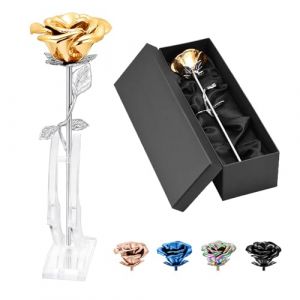 QGJNSGC Urne funéraire en forme de fleur rose pour cendres humaines - Médaillon urne funéraire - Longue tige - Colorée - Urne funéraire pour cendres - Pour cendres - Souvenir pour cendres (QGJNSGC jewelry, neuf)