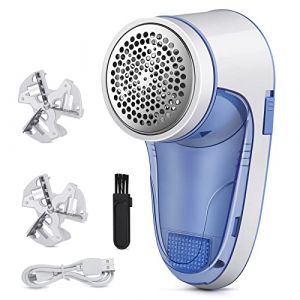 Anti Bouloche Vetement,Rasoir Anti Bouloche de USB Rechargeable Portable,Machine a Bouloche pour Chandails/V&ecirc;tements/Rideaux/Tapis,2* Lame de Rechange-Bleu (yujupiterKlub, neuf)