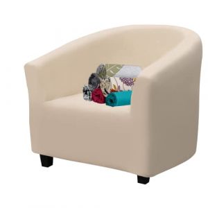 FIGOOO Housse de Fauteuil Cabriolet 1 Place Housse de Fauteuil Extensible Club Universel Amovible Lavable Couverture de Fauteuil Chesterfield Protecteur de Fauteuil pour Salon Tub Chair,Beige (FIGOOO, neuf)