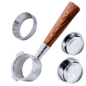 Porte-filtre sans fond de 51 mm avec 3 oreilles, porte-filtre sans fond en bois de palissandre rouge pour DeLong EC680/EC685/EC785/EC820/EC850/EC860 avec bols à poudre bague de dosage (Style A) (YCWX-EU, neuf)