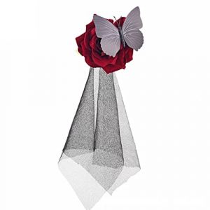 Grande pince à cheveux en forme de rose - Broche florale gothique - Accessoire pour cheveux pour femme - Rose rouge - Broche tendance - Grande robe gothique - Accessoires de bal de fin d'année (guangzhoujucikejiyouxiangongsi, neuf)