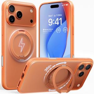 TORRAS Coque iPhone 17 Pro Max : 360&deg; Ostand O3 Fitness, [Compatible avec MagSafe], [Support Flexible], [Force magn&eacute;tique N&deg;1], [Protection Militaire certifi&eacute;e], Orange (TORRAS Direct, neuf)
