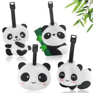&Eacute;tiquette valise, &Eacute;tiquettes &agrave; Bagage Panda Mignon &Eacute;tiquette Valise Avion PVC Etiquette Bagage Valise Cartoon Bagages Accessoires de Voyage (4) (Colorful Vision, neuf)