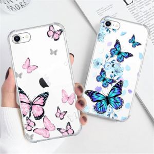 Xylota 2 Pièces Coque pour iPhone 8/7/SE 2020/SE 2022 4,7", Transparente Étui avec Aesthetic Motif Papillon, Souple Silicone Ultra Mince TPU Housse Antichoc Antirayures Protection Filles Case Cover (PHILIPP SEBASTAN WAAG, neuf)