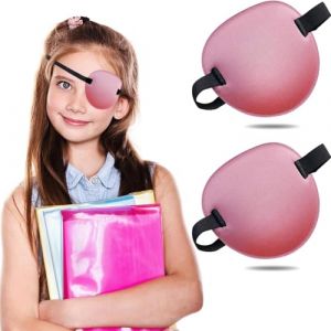 THSIREE Lot de 2 cache-yeux 3D r&eacute;glables, cache-&oelig;il m&eacute;dical pour &oelig;il droit ou gauche, cache-&oelig;il paresseux pour adultes et enfants, rose (Seventimes, neuf)
