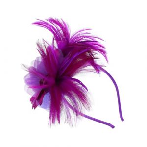 POPETPOP Fascinateur Plume L&eacute;ger et Respirant avec Voile Filet Bandeau et Pince Cheveux pour Mari&eacute;e et Soir&eacute;e Accessoire &Eacute;l&eacute;gant Vintage pour F&ecirc;te et Cocktail (Denneyas, neuf)
