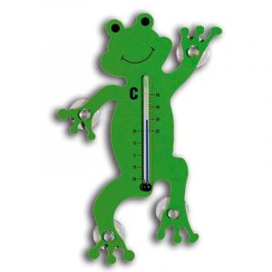 Grenouille Thermom&egrave;tre &agrave; ventouses VERT 13,7 x 6,3 cm - id&eacute;al pour fen&ecirc;tre (int&eacute;rieur et ext&eacute;rieur) - Echelle de temp&eacute;rature: -20&deg;C &agrave; +50&deg;C (Aimants Magnosphere, neuf)
