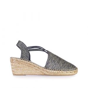 Toni Pons Espadrilles compensées Triton avec sangle élastique scintillante pour femme, naturel, 41 EU (4 Feet Shoes, neuf)