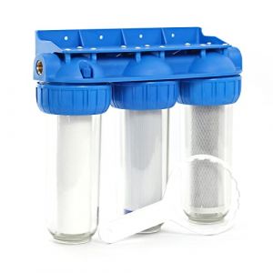 Naturewater NW-BR10B4 – Système de filtration 3 Étapes – 20,67 mm 1/2" – avec Filtre à sédiments Charbon actif Bioc et Granulés – Eau potable (Wiltec Wildanger Technik GmbH, neuf)