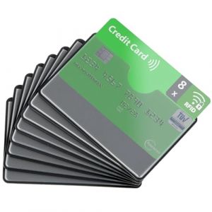 fouraces RFID Protection Carte bancaire - 8 pi&egrave;ces - Porte-Carte Anti fraude - etuis Anti RFID NFC - Plastique - Transparent - pour Cartes Bleue et sans Contact (BSSW Europe GmbH, neuf)