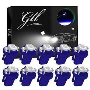 GLL Grandview 10pcs LED T5 Bleu Ampoules LED B8.5 Tableau de Bord Ampoules 1-5050-SMD pour Voiture Tableau de Bord Compteur de Vitesse Instrument Gauge Cluster Voyant (Grand-View, neuf)