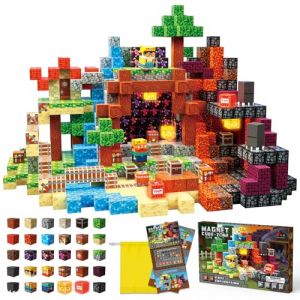 ROCKY&CHAO Construction Magn&eacute;tique Enfant 120 Pi&egrave;ces, Cube Magn&eacute;tique Th&egrave;me Aventure Mine, Jouet &Eacute;ducatif Montessori STEM 3+ Ans, Cadeau Gar&ccedil;ons Filles avec Sac de Rangement (Myriad Choices, neuf)