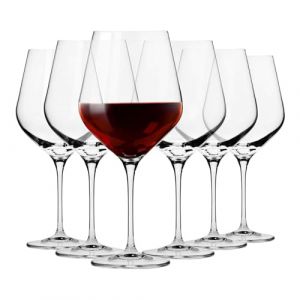Krosno Grands verres à vin rouge Bourgogne | Lot de 6 | 860 ml | Collection Splendour | Idéal pour la maison, les restaurants et les fêtes | Compatible lave-vaisselle | Cristal sans plomb (Krosno Glass, neuf)