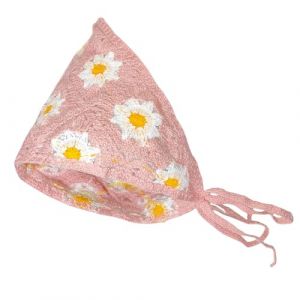 Foulard de tête en crochet – Accessoires pour cheveux pour femmes, foulard triangulaire tendance française | Petite marguerite tricotée fleur bandeau foulard pour femmes filles foulard de tête (hayilwa, neuf)