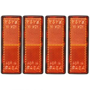 AGRISHOP 4X Catadioptre Orange Rectangulaire Adhesif Catadioptre pour Vehicule Réflecteur Remorque Signalisation (AGRISHOP, neuf)