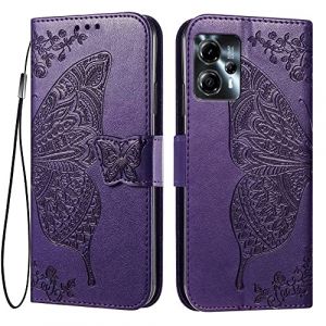 EASSGU Coque pour Motorola Moto g13 / Moto g23 (6.5" inches) Etui Flip Magn&eacute;tique avec 3 Fentes pour Cartes 1 Portefeuille, Housse - Violet fonc&eacute; (EASSGU, neuf)