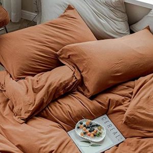 Sedefen Housse de Couette 200x200 cm Caramel Brun Couleur Unie - Parure de Lit 2 Personnes avec Fermeture Éclair - Housse Couette en Microfibre avec 2 Taie d'oreiller 65x65 cm (ArvinBoutiques, neuf)